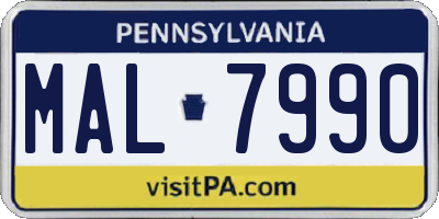 PA license plate MAL7990