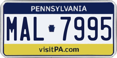 PA license plate MAL7995