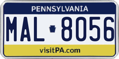 PA license plate MAL8056