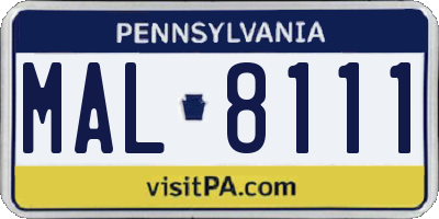 PA license plate MAL8111
