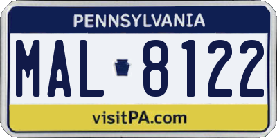 PA license plate MAL8122