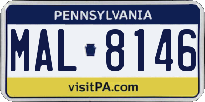 PA license plate MAL8146