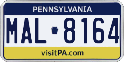 PA license plate MAL8164