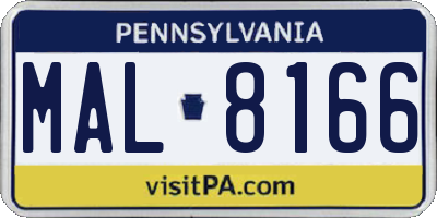 PA license plate MAL8166