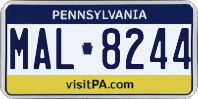 PA license plate MAL8244