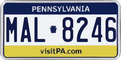 PA license plate MAL8246