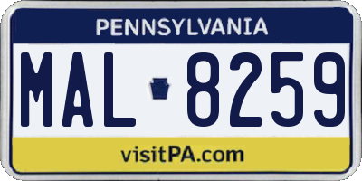 PA license plate MAL8259