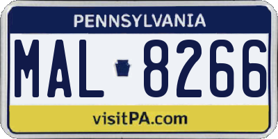 PA license plate MAL8266