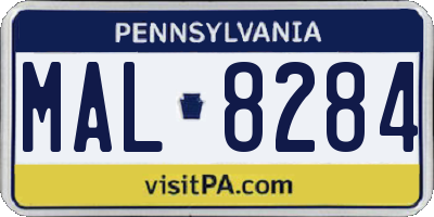 PA license plate MAL8284