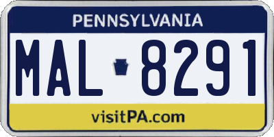 PA license plate MAL8291