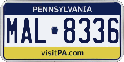 PA license plate MAL8336