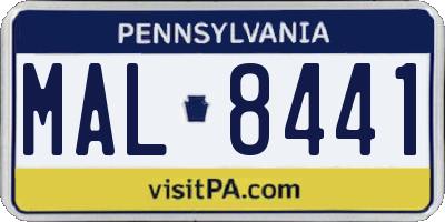 PA license plate MAL8441