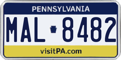 PA license plate MAL8482