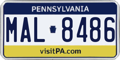 PA license plate MAL8486