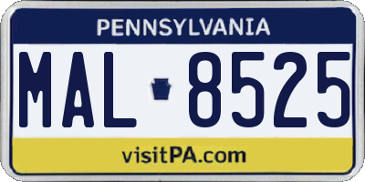 PA license plate MAL8525