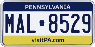 PA license plate MAL8529