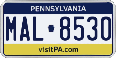 PA license plate MAL8530
