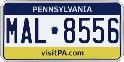 PA license plate MAL8556