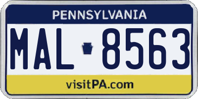 PA license plate MAL8563