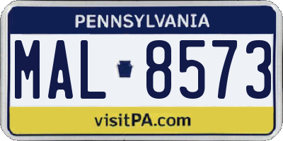 PA license plate MAL8573