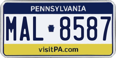 PA license plate MAL8587