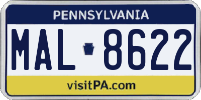 PA license plate MAL8622