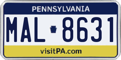PA license plate MAL8631