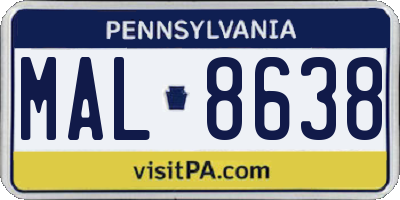 PA license plate MAL8638