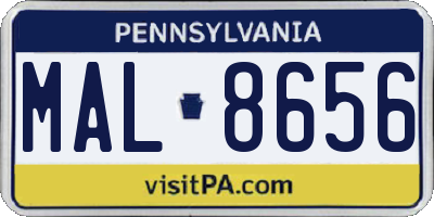 PA license plate MAL8656