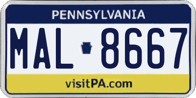 PA license plate MAL8667