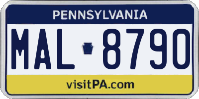 PA license plate MAL8790