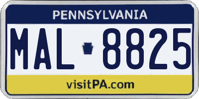 PA license plate MAL8825