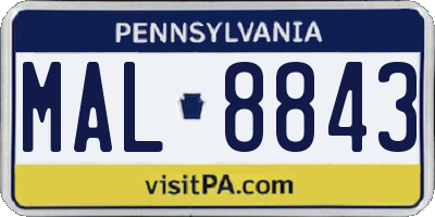 PA license plate MAL8843
