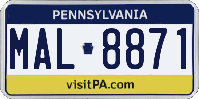 PA license plate MAL8871