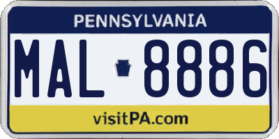 PA license plate MAL8886