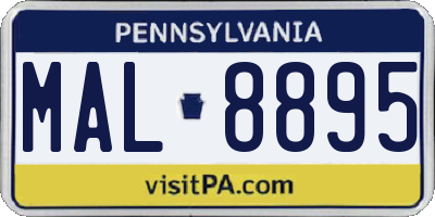 PA license plate MAL8895