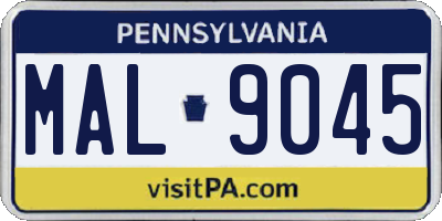 PA license plate MAL9045