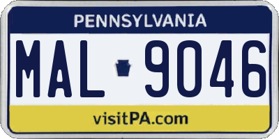 PA license plate MAL9046