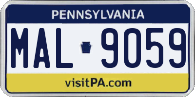 PA license plate MAL9059