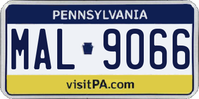 PA license plate MAL9066