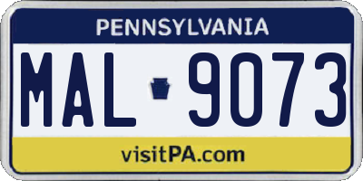 PA license plate MAL9073