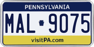 PA license plate MAL9075