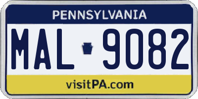 PA license plate MAL9082