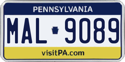 PA license plate MAL9089