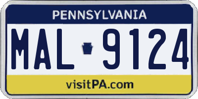 PA license plate MAL9124