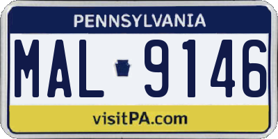 PA license plate MAL9146