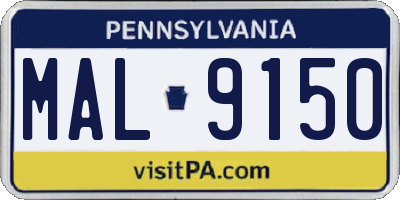 PA license plate MAL9150