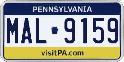 PA license plate MAL9159