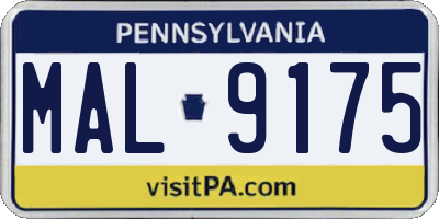 PA license plate MAL9175