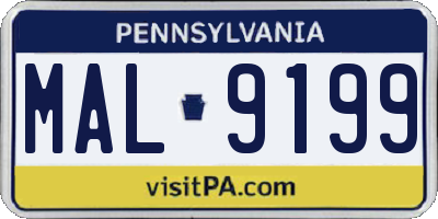 PA license plate MAL9199